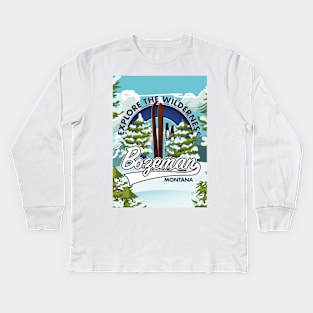 Bozeman Montana ski logo Kids Long Sleeve T-Shirt